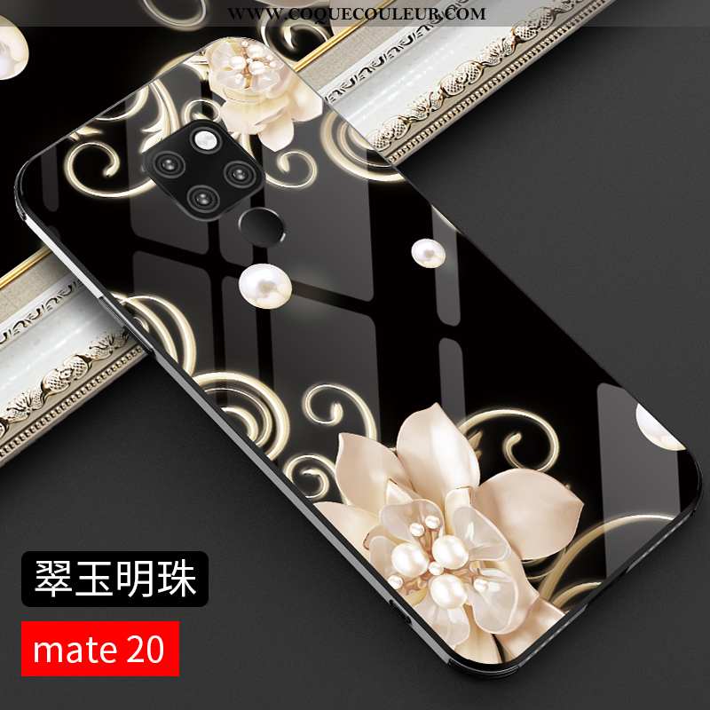 Étui Huawei Mate 20 Verre Protection Noir, Coque Huawei Mate 20 Personnalité Tout Compris Noir