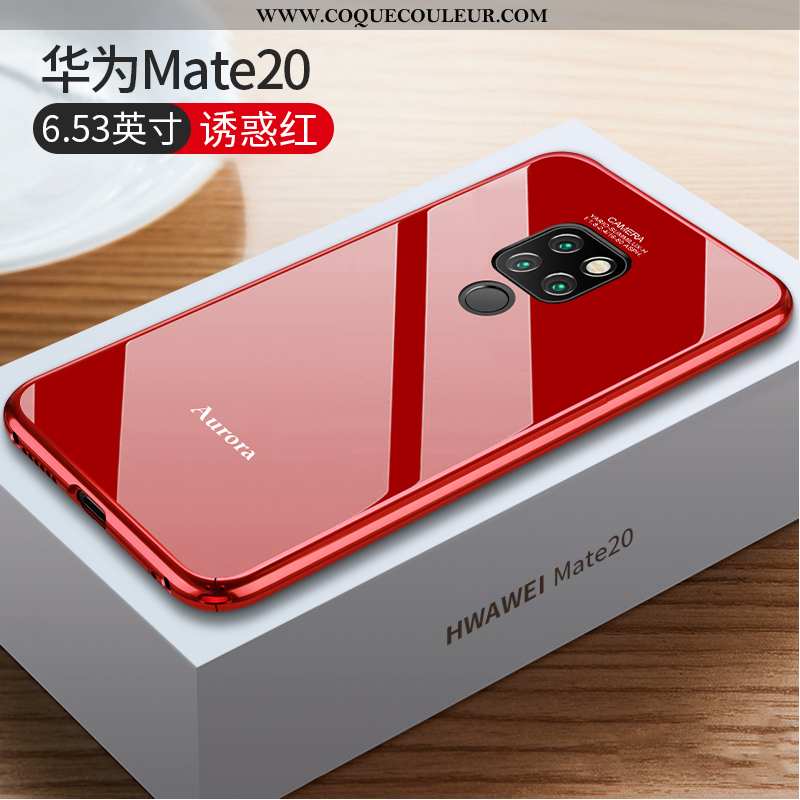 Étui Huawei Mate 20 Légère Métal Tout Compris, Coque Huawei Mate 20 Protection Verre Noir