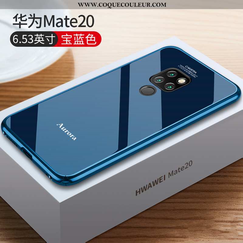 Étui Huawei Mate 20 Légère Métal Tout Compris, Coque Huawei Mate 20 Protection Verre Noir