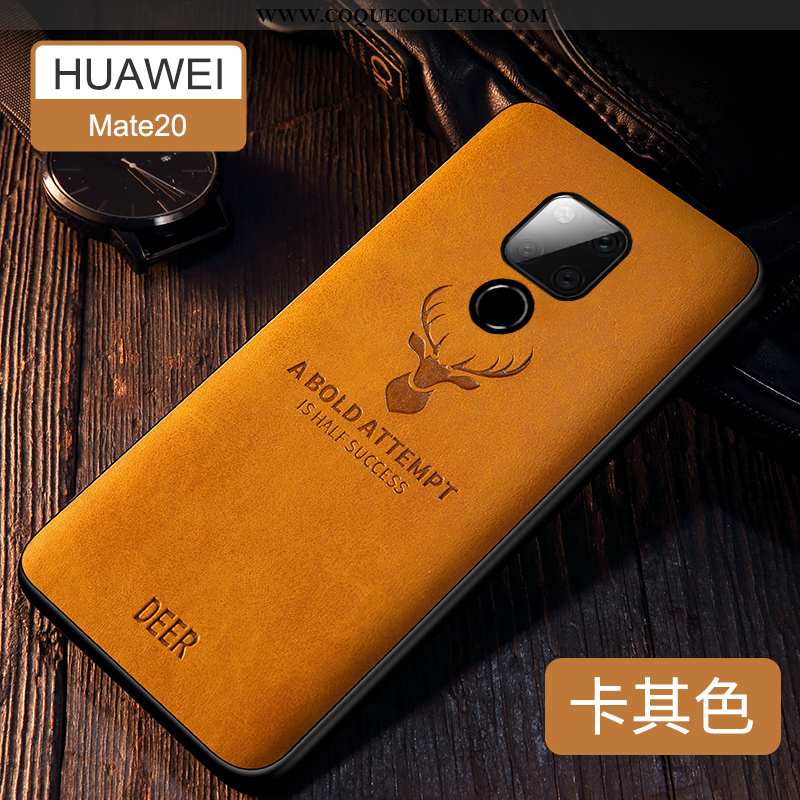 Étui Huawei Mate 20 Silicone Cuir Incassable, Coque Huawei Mate 20 Protection Tendance Verte