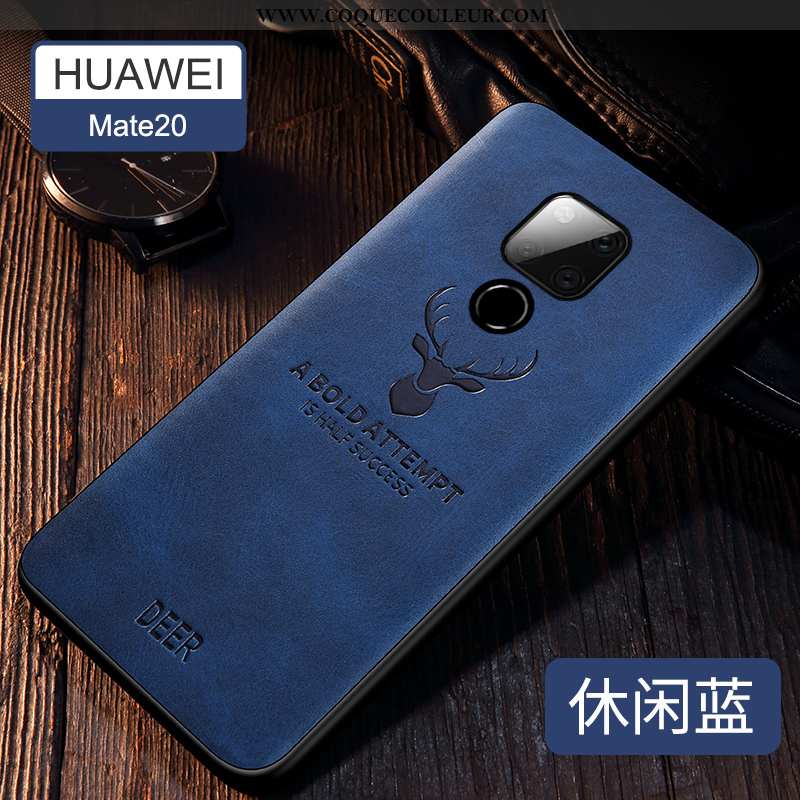 Étui Huawei Mate 20 Silicone Cuir Incassable, Coque Huawei Mate 20 Protection Tendance Verte