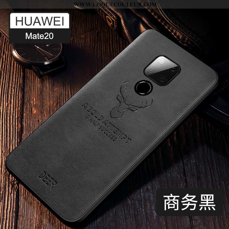 Étui Huawei Mate 20 Silicone Cuir Incassable, Coque Huawei Mate 20 Protection Tendance Verte