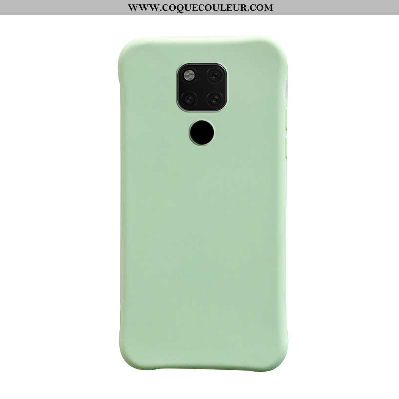 Étui Huawei Mate 20 Personnalité Couleur Unie Vert, Coque Huawei Mate 20 Tendance Téléphone Portable