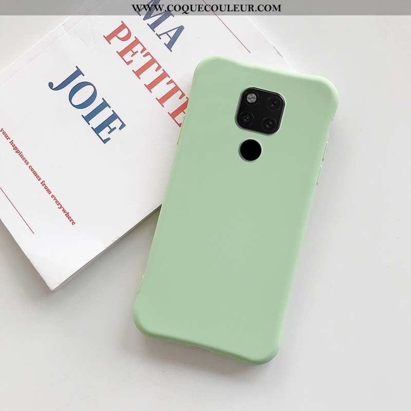 Étui Huawei Mate 20 Personnalité Couleur Unie Vert, Coque Huawei Mate 20 Tendance Téléphone Portable