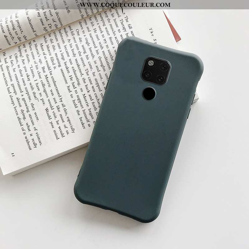 Étui Huawei Mate 20 Personnalité Couleur Unie Vert, Coque Huawei Mate 20 Tendance Téléphone Portable