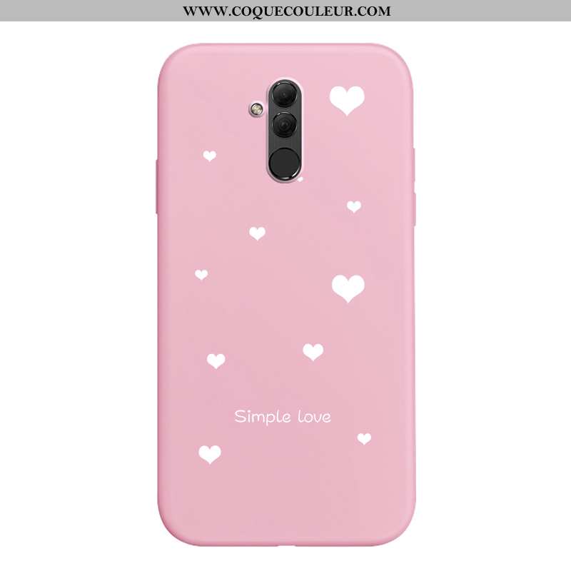 Étui Huawei Mate 20 Lite Fluide Doux Rose Simple, Coque Huawei Mate 20 Lite Silicone Nouveau