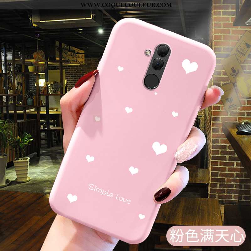 Étui Huawei Mate 20 Lite Fluide Doux Rose Simple, Coque Huawei Mate 20 Lite Silicone Nouveau