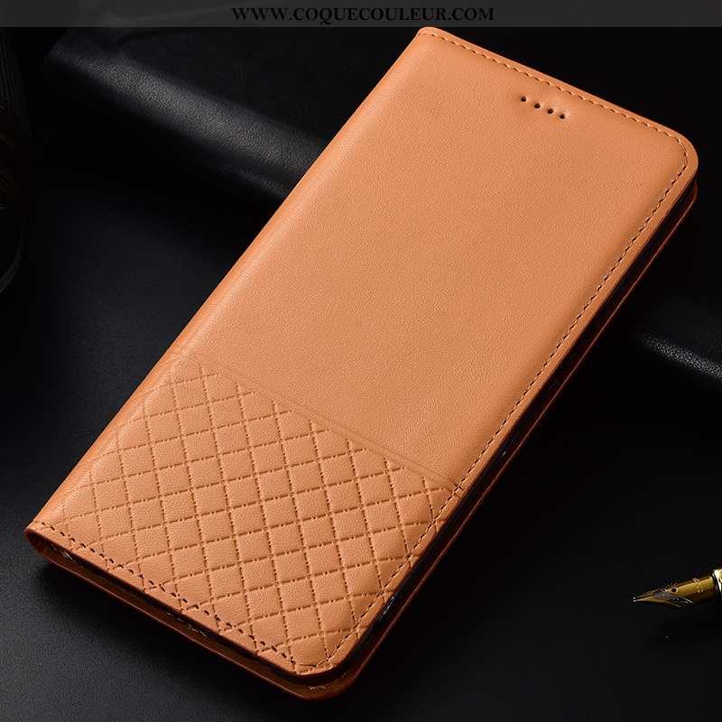 Housse Huawei Mate 20 Lite Cuir Véritable Jaune, Étui Huawei Mate 20 Lite Protection Coque Jaune