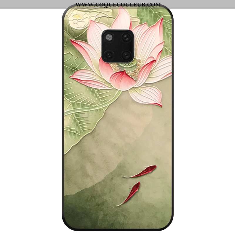 Étui Huawei Mate 20 Pro Mode Fleur Étui, Coque Huawei Mate 20 Pro Protection Vent Verte