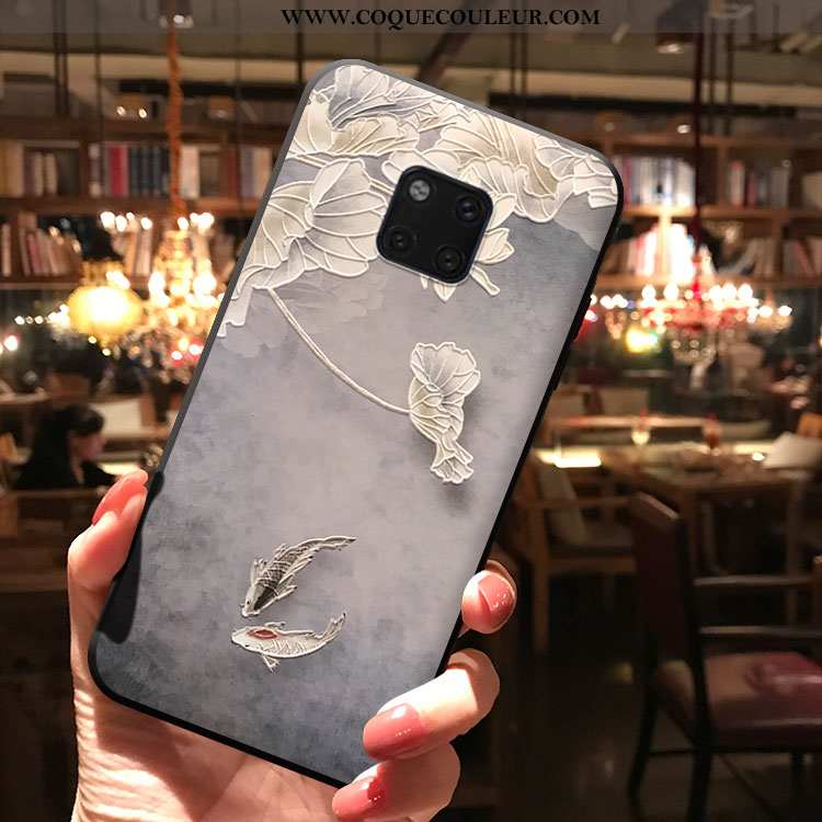 Étui Huawei Mate 20 Pro Mode Fleur Étui, Coque Huawei Mate 20 Pro Protection Vent Verte