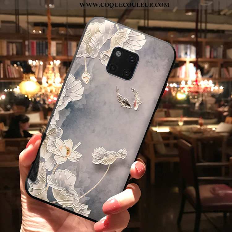 Étui Huawei Mate 20 Pro Mode Fleur Étui, Coque Huawei Mate 20 Pro Protection Vent Verte