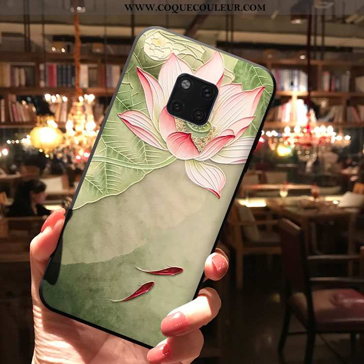 Étui Huawei Mate 20 Pro Mode Fleur Étui, Coque Huawei Mate 20 Pro Protection Vent Verte