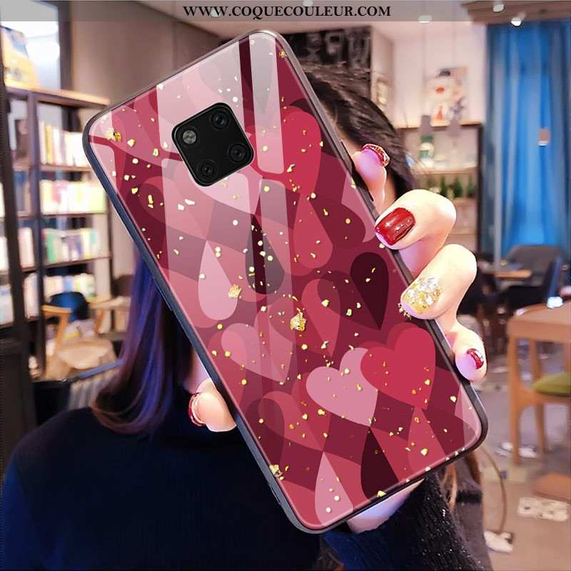 Coque Huawei Mate 20 Pro Mode Téléphone Portable Étui, Housse Huawei Mate 20 Pro Verre Rose