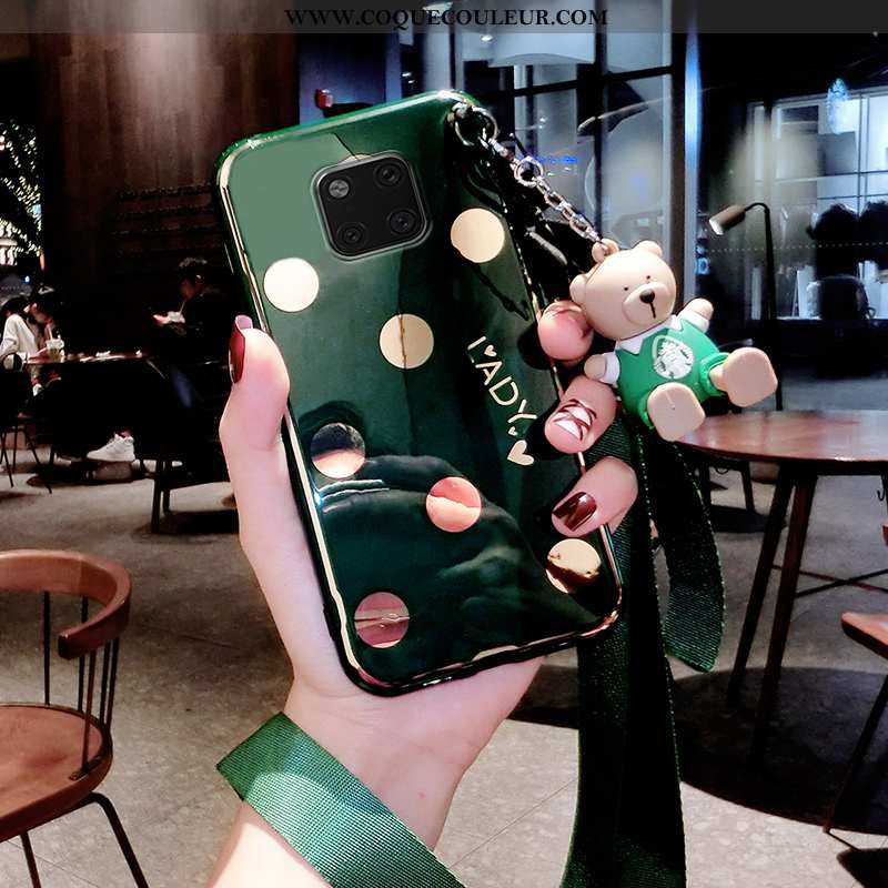 Coque Huawei Mate 20 Pro Ultra Net Rouge Vert, Housse Huawei Mate 20 Pro Tendance Fluide Doux Verte