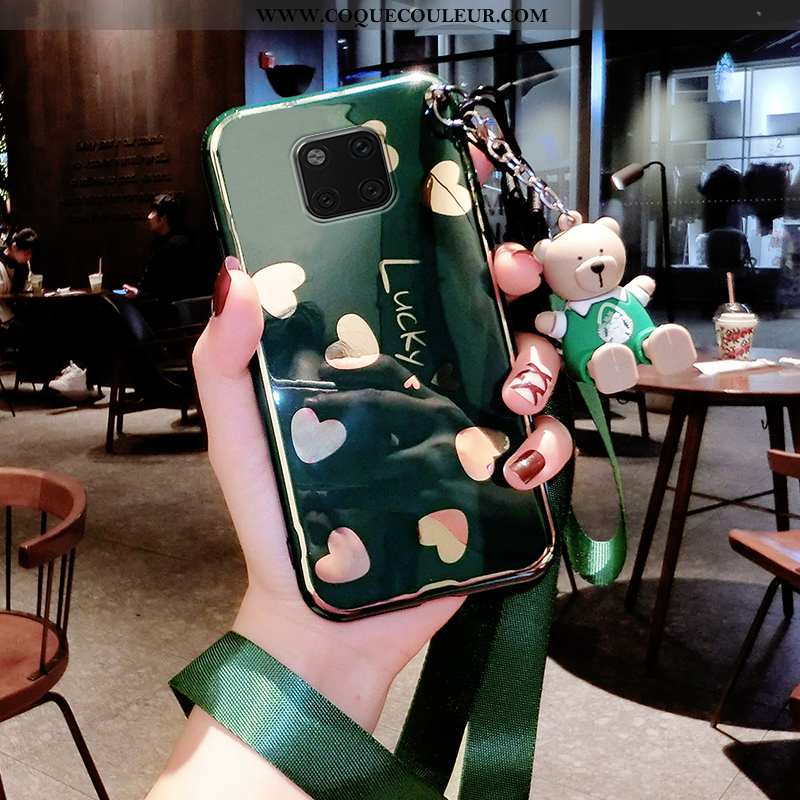 Coque Huawei Mate 20 Pro Ultra Net Rouge Vert, Housse Huawei Mate 20 Pro Tendance Fluide Doux Verte