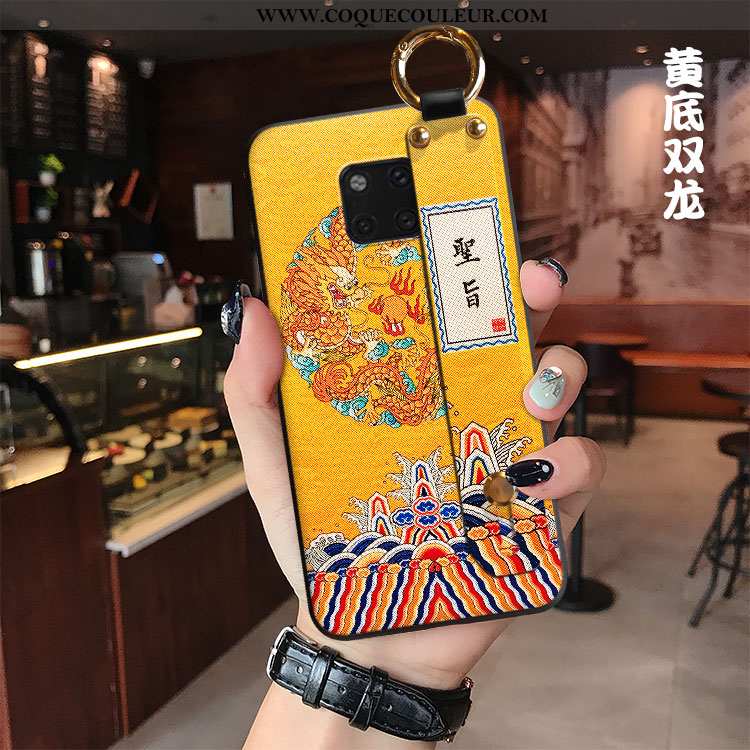 Housse Huawei Mate 20 Pro Créatif Étui Mode, Huawei Mate 20 Pro Tendance Protection Jaune