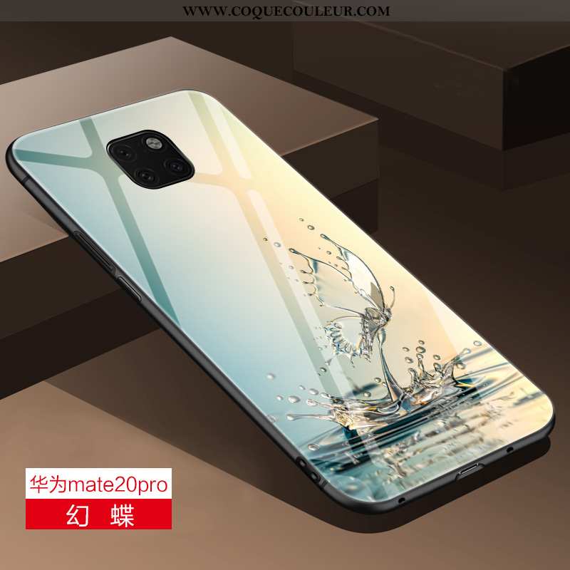 Housse Huawei Mate 20 Pro Verre Téléphone Portable Silicone, Étui Huawei Mate 20 Pro Personnalité Bl