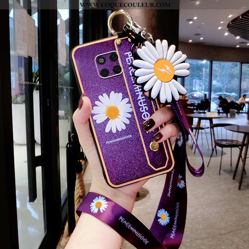 Étui Huawei Mate 20 Pro Silicone Fluide Doux Violet, Coque Huawei Mate 20 Pro Ornements Suspendus In