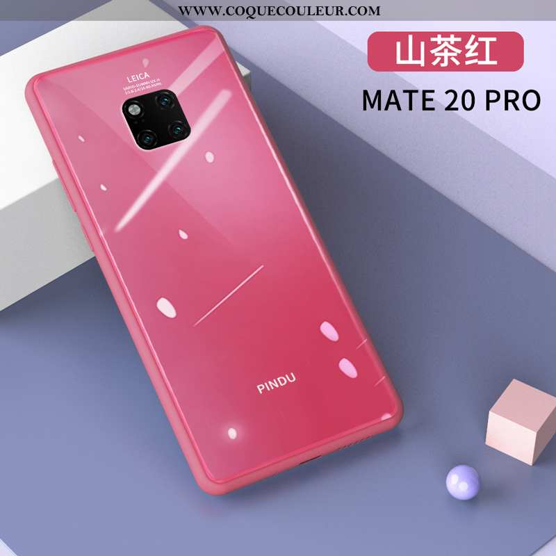 Étui Huawei Mate 20 Pro Protection Bleu Silicone, Coque Huawei Mate 20 Pro Verre Créatif