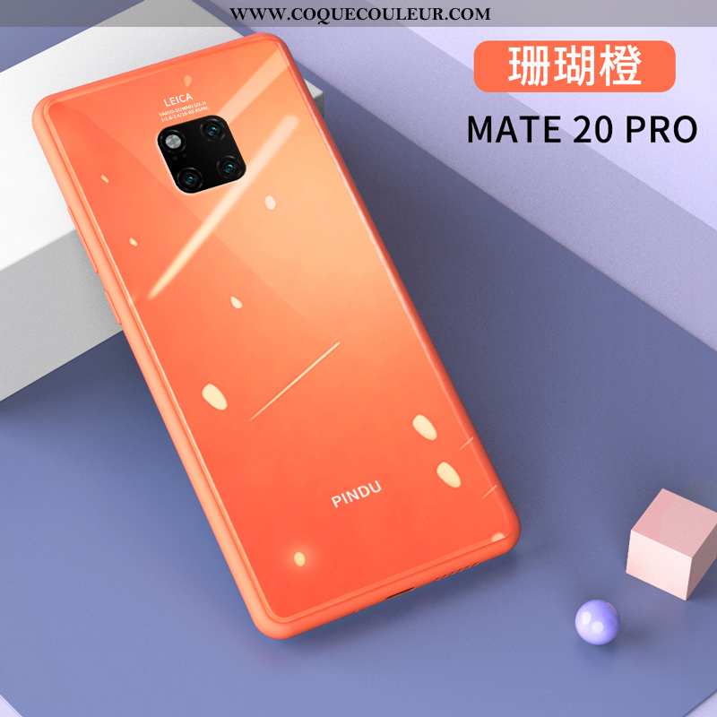 Étui Huawei Mate 20 Pro Protection Bleu Silicone, Coque Huawei Mate 20 Pro Verre Créatif