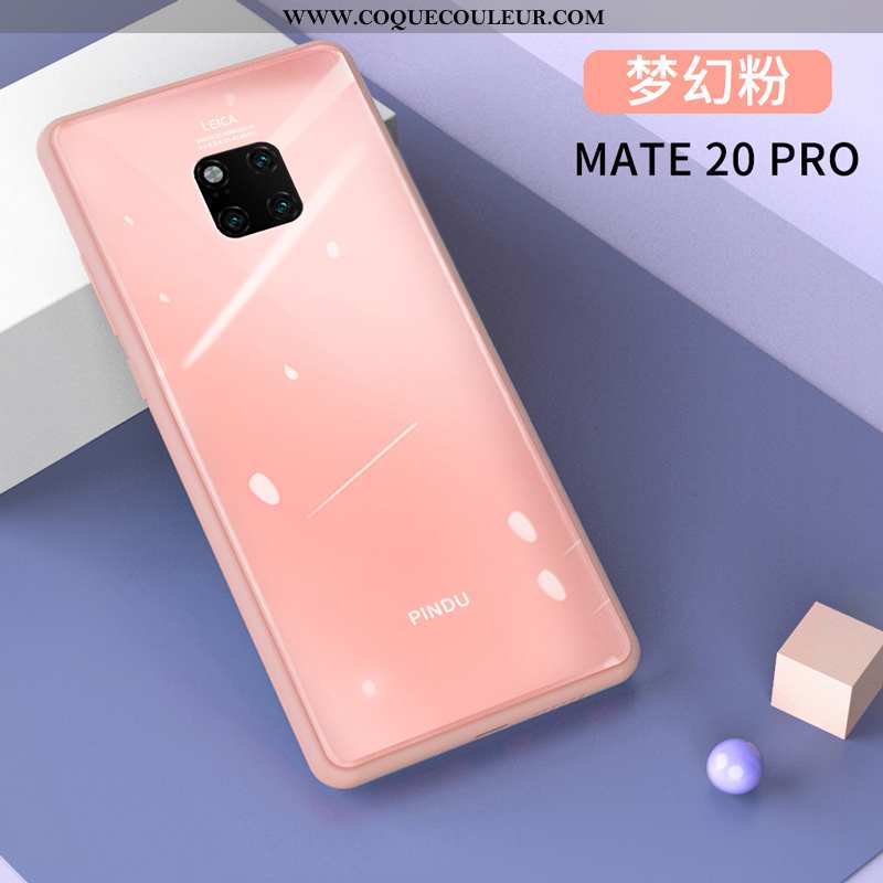 Étui Huawei Mate 20 Pro Protection Bleu Silicone, Coque Huawei Mate 20 Pro Verre Créatif