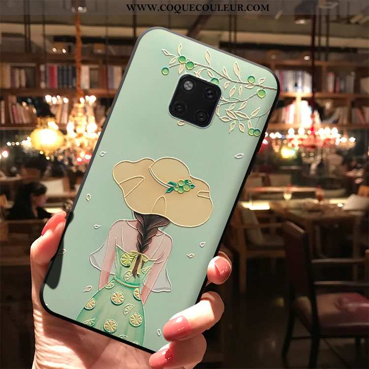 Coque Huawei Mate 20 Pro Dessin Animé Délavé En Daim Coque, Housse Huawei Mate 20 Pro Protection Fra