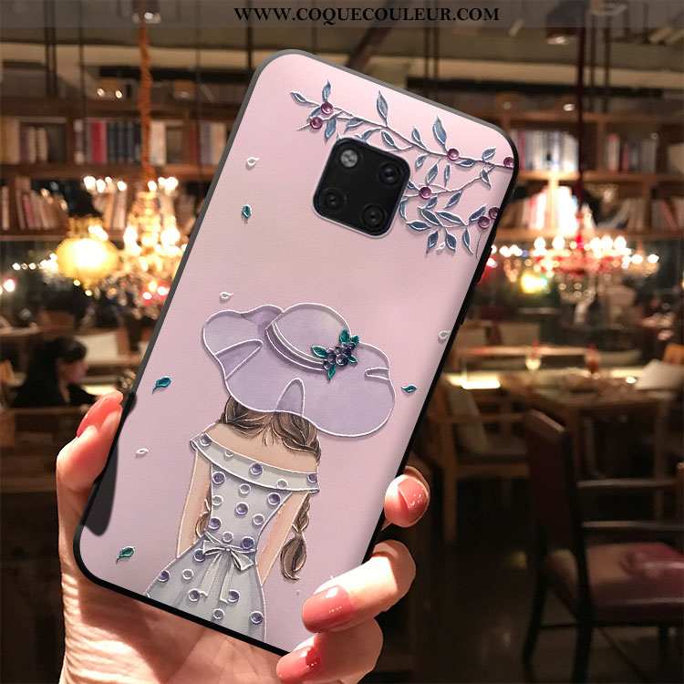 Coque Huawei Mate 20 Pro Dessin Animé Délavé En Daim Coque, Housse Huawei Mate 20 Pro Protection Fra