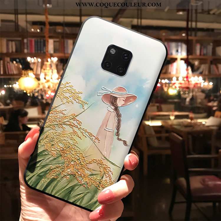 Coque Huawei Mate 20 Pro Dessin Animé Délavé En Daim Coque, Housse Huawei Mate 20 Pro Protection Fra