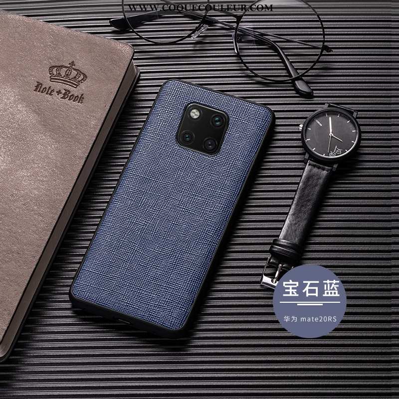 Housse Huawei Mate 20 Rs Cuir Véritable Noir Cuir, Étui Huawei Mate 20 Rs Ultra Fluide Doux