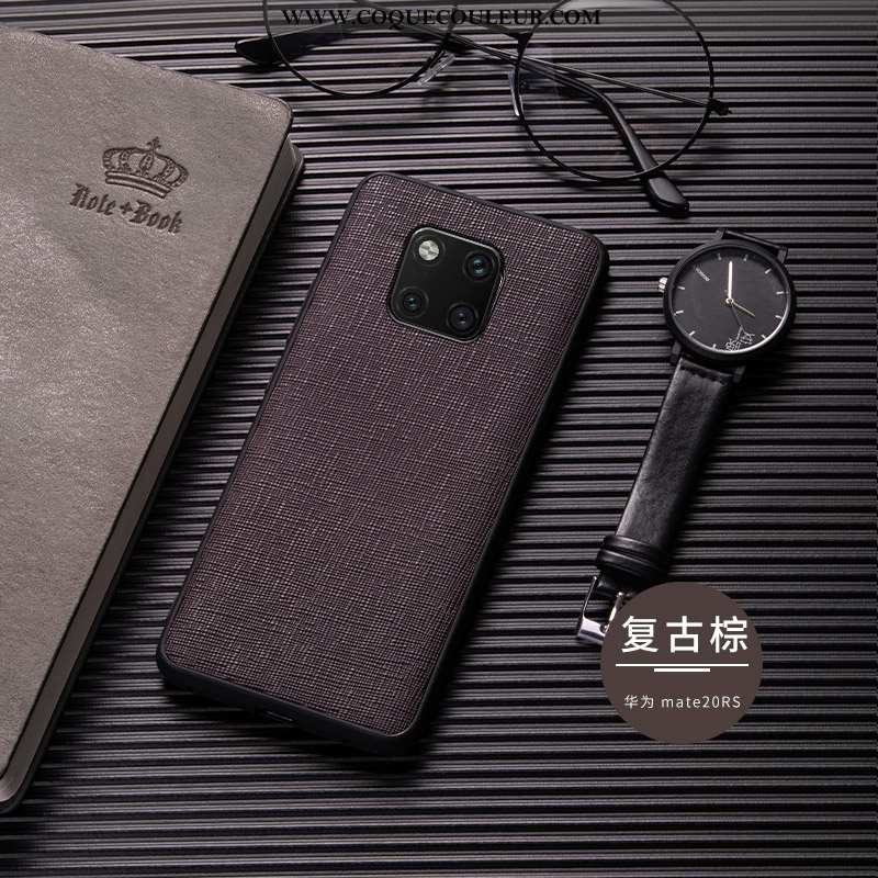 Housse Huawei Mate 20 Rs Cuir Véritable Noir Cuir, Étui Huawei Mate 20 Rs Ultra Fluide Doux