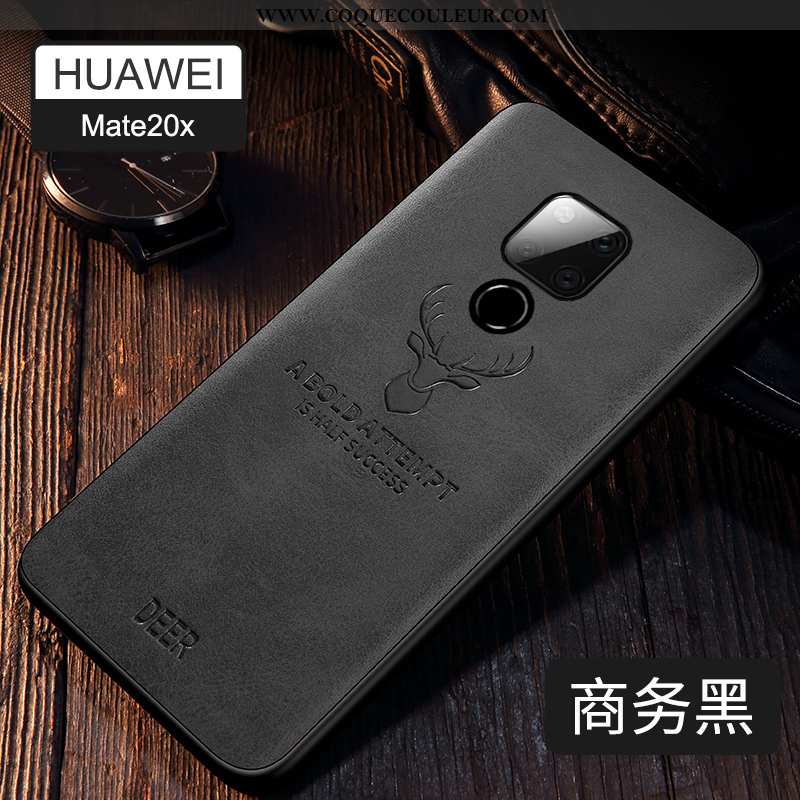 Housse Huawei Mate 20 X Silicone Modèle Fleurie Noir, Étui Huawei Mate 20 X Protection Noir