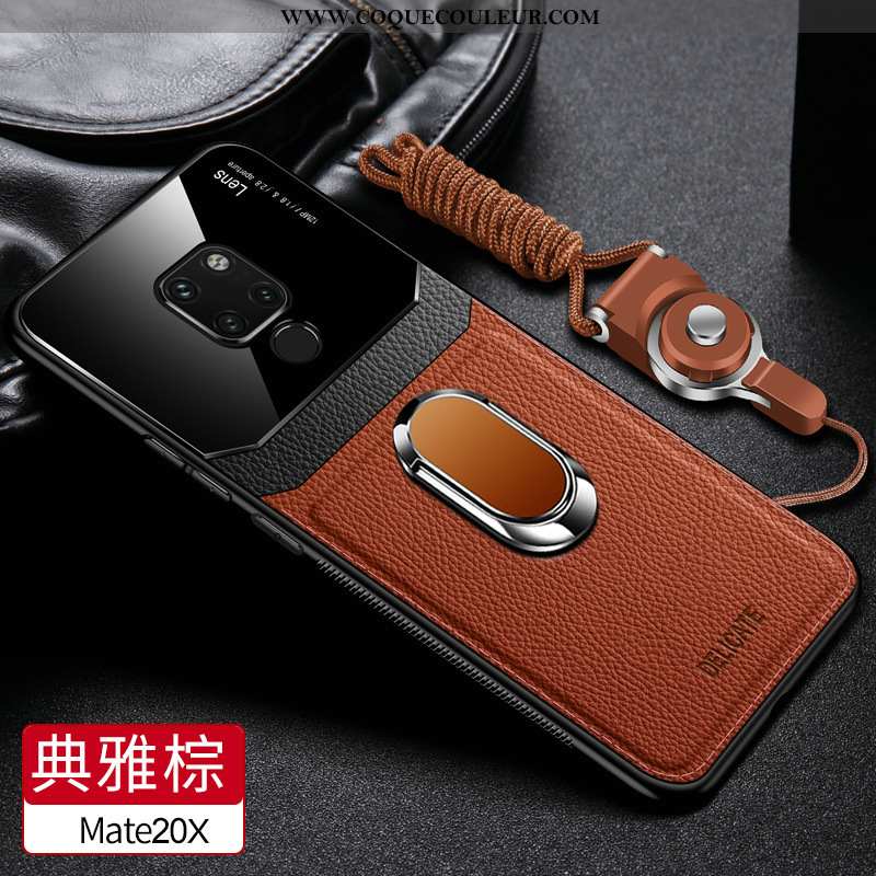 Étui Huawei Mate 20 X Fluide Doux Coque Téléphone Portable, Huawei Mate 20 X Silicone Tendance Marro