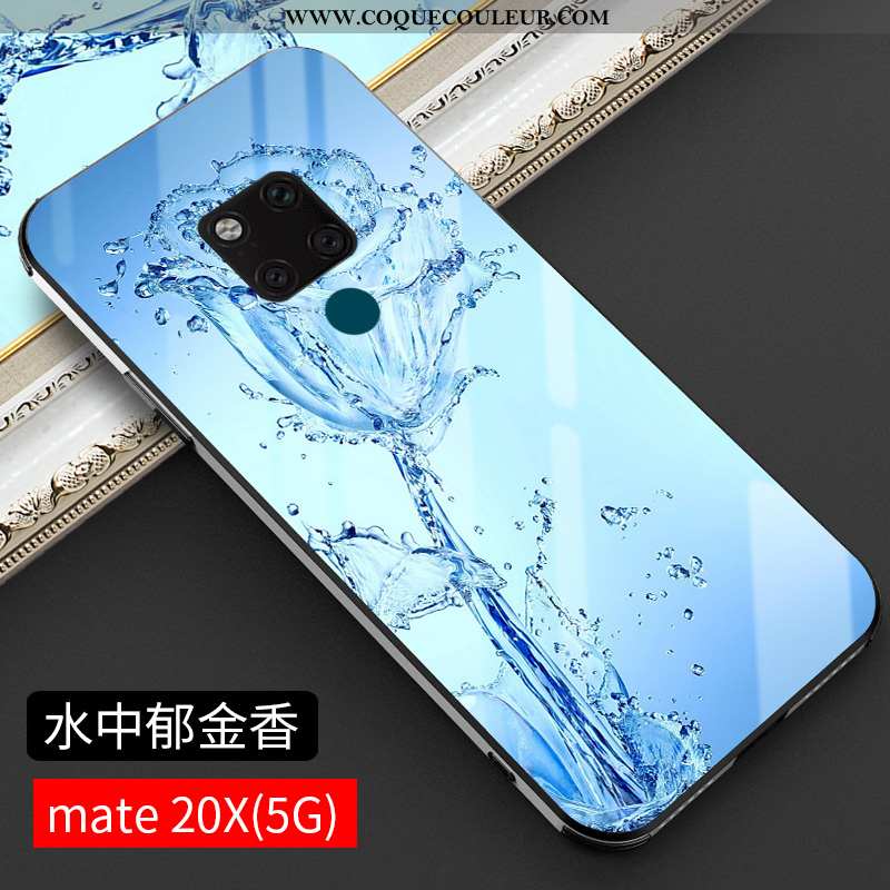 Housse Huawei Mate 20 X Tendance Tout Compris Luxe, Étui Huawei Mate 20 X Protection Bleu