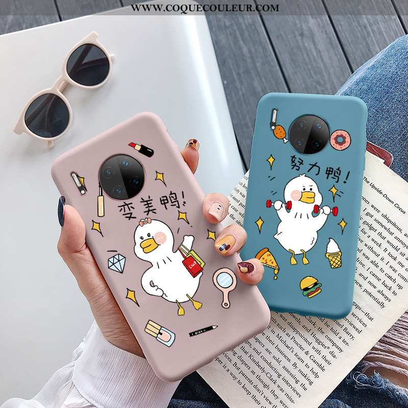 Coque Huawei Mate 30 Tendance Amoureux, Housse Huawei Mate 30 Fluide Doux Canard Rose