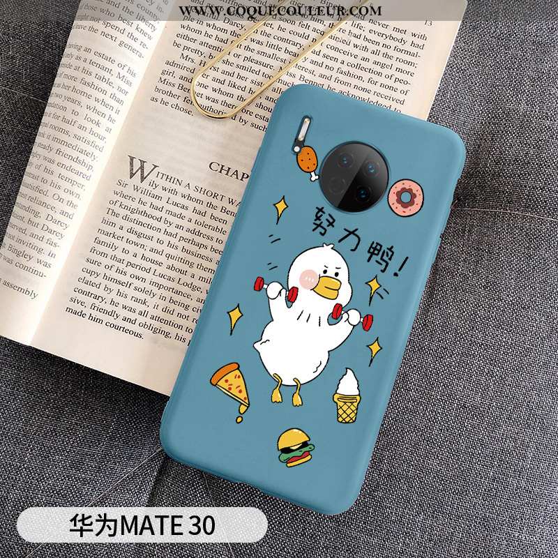 Coque Huawei Mate 30 Tendance Amoureux, Housse Huawei Mate 30 Fluide Doux Canard Rose