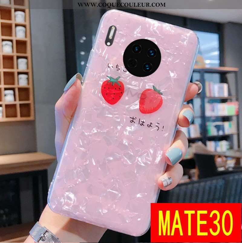 Housse Huawei Mate 30 Transparent Rose Téléphone Portable, Étui Huawei Mate 30 Personnalité Incassab