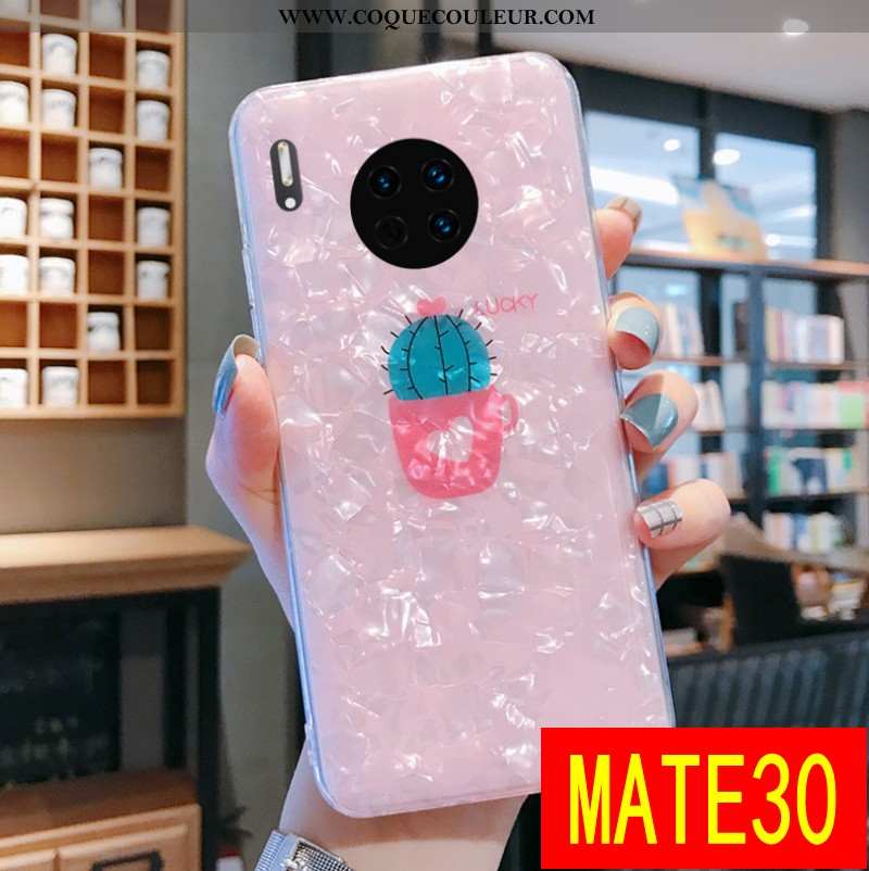 Housse Huawei Mate 30 Transparent Rose Téléphone Portable, Étui Huawei Mate 30 Personnalité Incassab