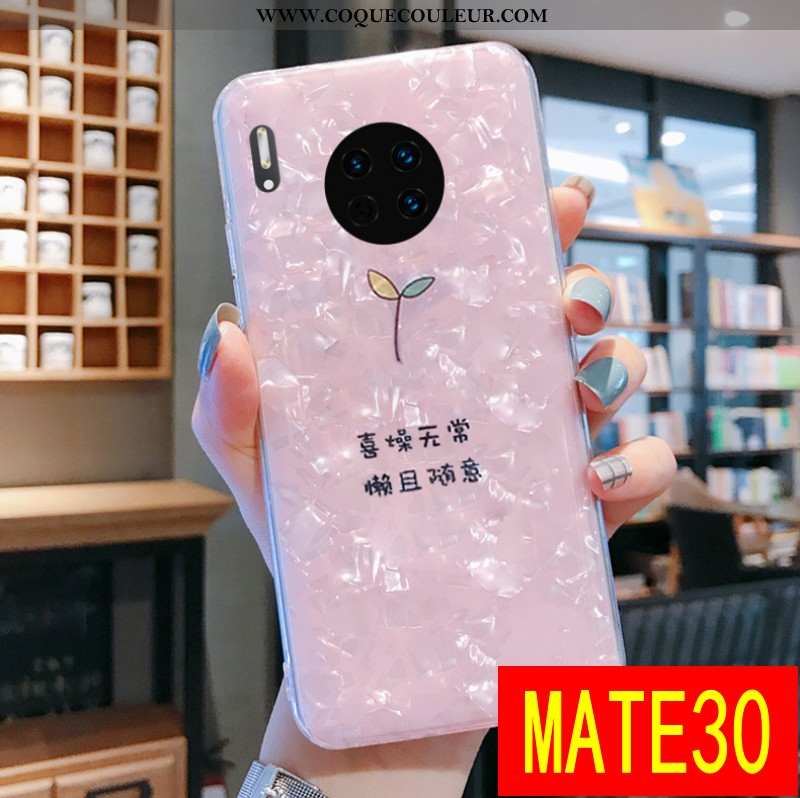 Housse Huawei Mate 30 Transparent Rose Téléphone Portable, Étui Huawei Mate 30 Personnalité Incassab