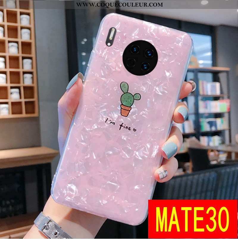 Housse Huawei Mate 30 Transparent Rose Téléphone Portable, Étui Huawei Mate 30 Personnalité Incassab