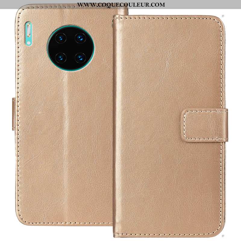 Housse Huawei Mate 30 Cuir Or Housse, Étui Huawei Mate 30 Protection Doré