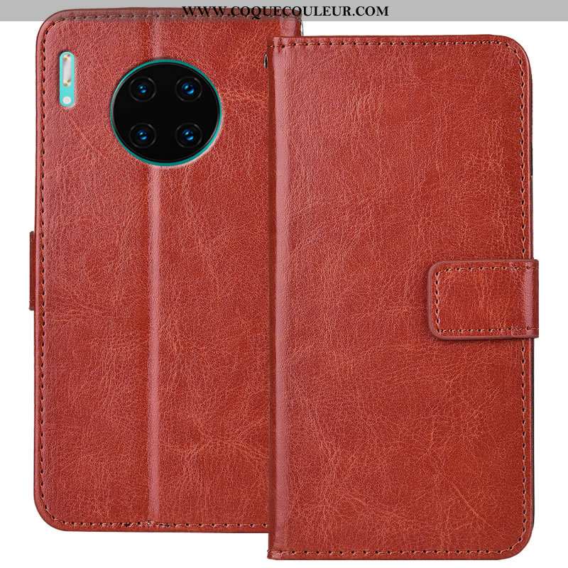 Housse Huawei Mate 30 Cuir Or Housse, Étui Huawei Mate 30 Protection Doré