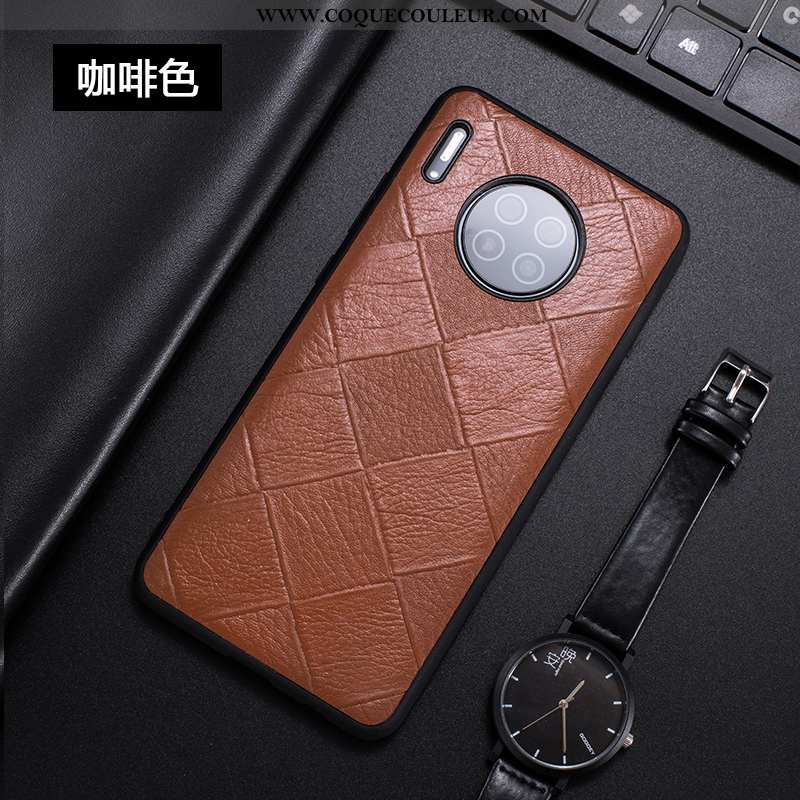 Étui Huawei Mate 30 Fluide Doux Téléphone Portable Légère, Coque Huawei Mate 30 Cuir Véritable Tout 