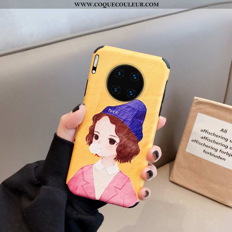 Coque Huawei Mate 30 Original Jaune Téléphone Portable, Housse Huawei Mate 30 Fluide Doux Étui