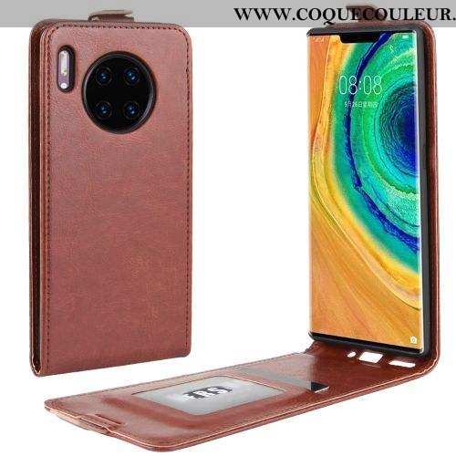 Housse Huawei Mate 30 Protection Marron Étui, Étui Huawei Mate 30 Cuir Téléphone Portable