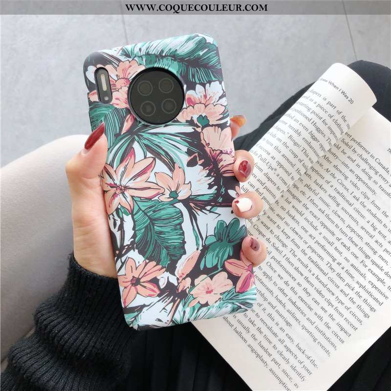 Étui Huawei Mate 30 Délavé En Daim Peinture À L'huile Légère, Coque Huawei Mate 30 Gaufrage Protecti