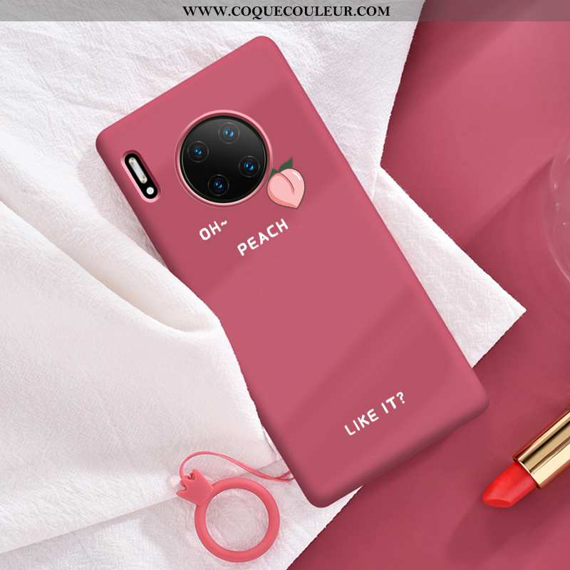 Housse Huawei Mate 30 Protection Tout Compris Simple, Étui Huawei Mate 30 Personnalité Vent Rose