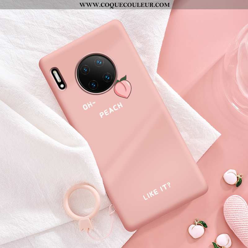 Housse Huawei Mate 30 Protection Tout Compris Simple, Étui Huawei Mate 30 Personnalité Vent Rose