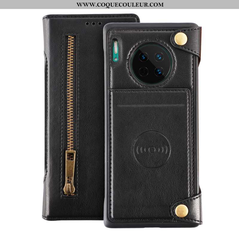 Étui Huawei Mate 30 Portefeuille Téléphone Portable Incassable, Coque Huawei Mate 30 Cuir Housse Mar