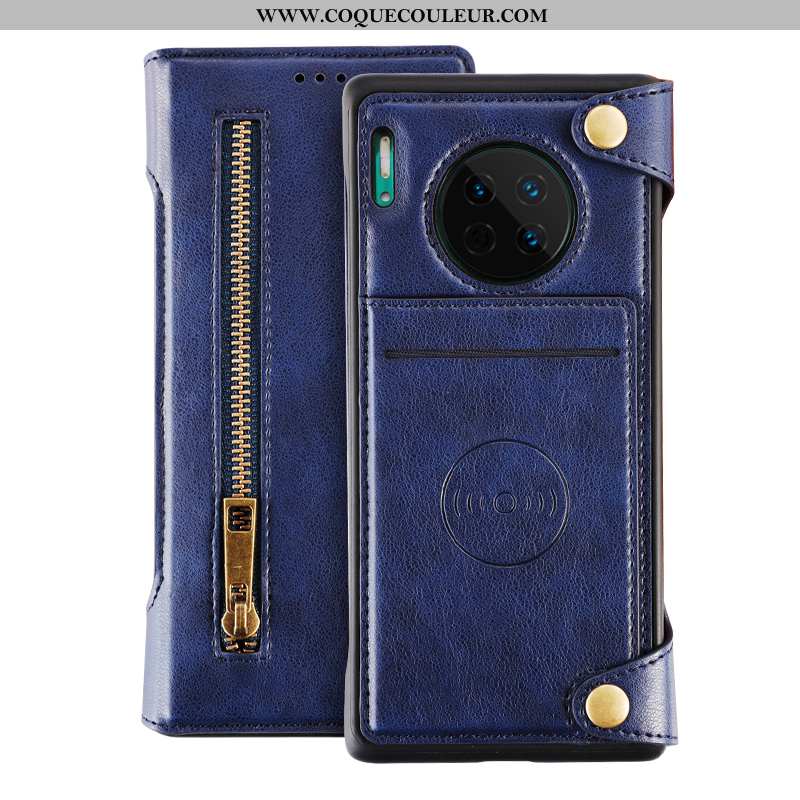 Étui Huawei Mate 30 Portefeuille Téléphone Portable Incassable, Coque Huawei Mate 30 Cuir Housse Mar