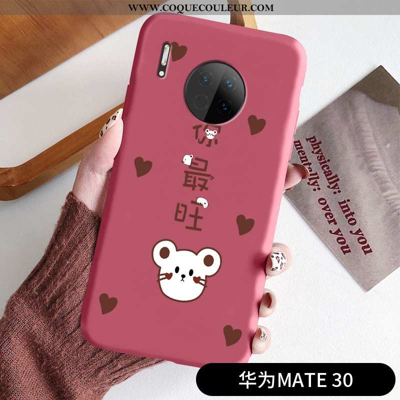 Housse Huawei Mate 30 Protection Étui Ultra, Huawei Mate 30 Délavé En Daim Rouge